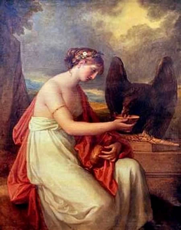 Angelika Kauffmann - Ebe abbevera l'aquila di Giove, Rosgartenmuseum, Costanza